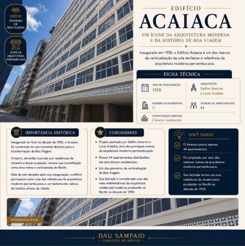 Card sobre o Edifício Acaiaca, de 1958