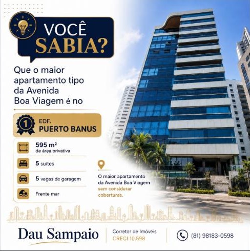 Card sobre o Edifício Puerto Banus, o maior apartamento tipo da avenida