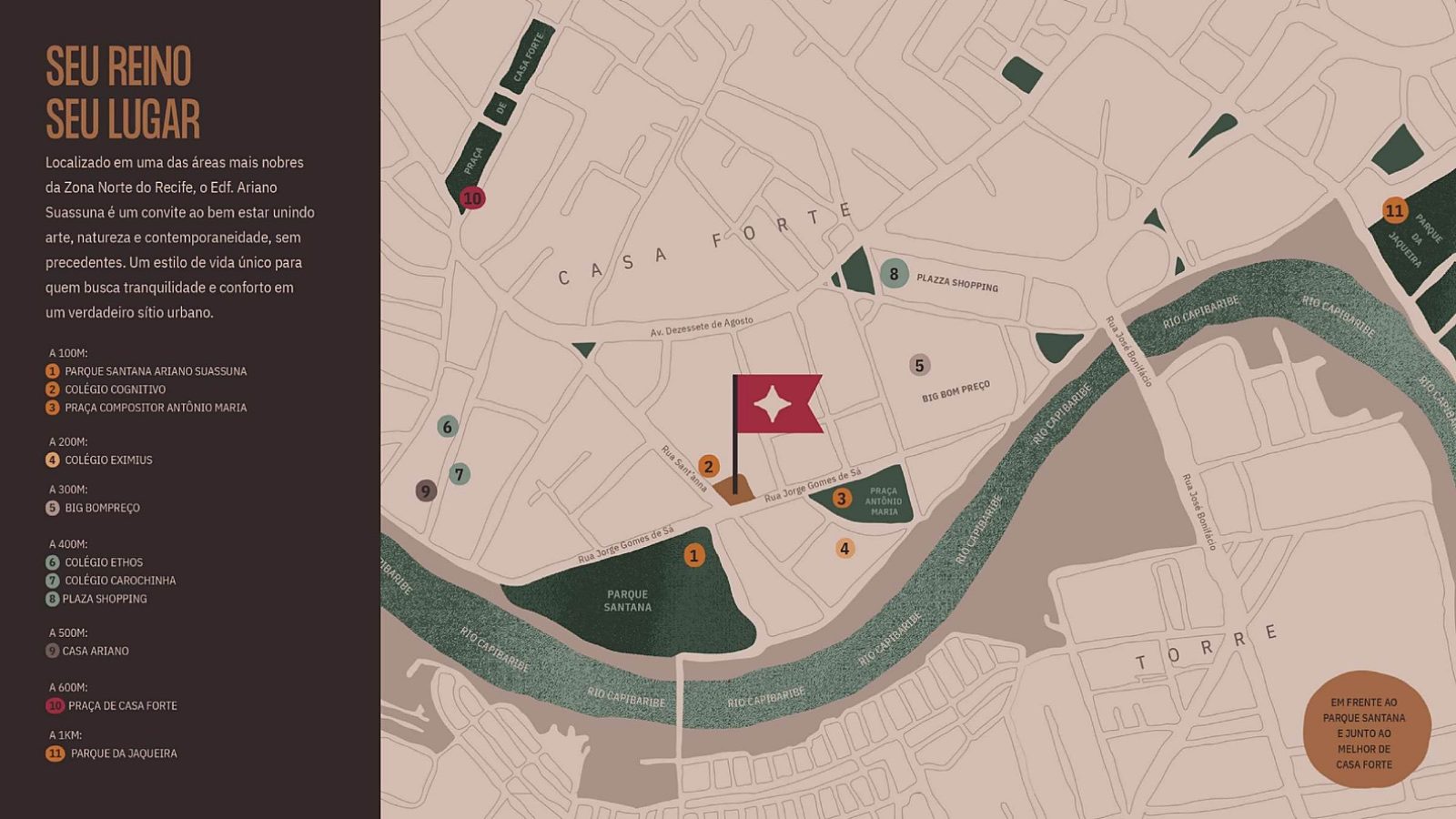Mapa de localização do Edifício Ariano Suassuna em Casa Forte