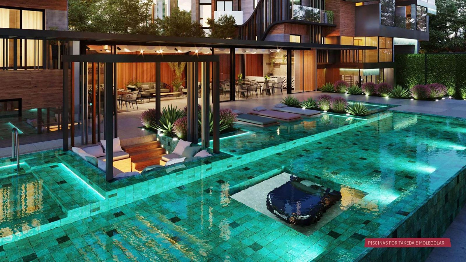 Piscina e área de lazer do Edifício Ariano Suassuna