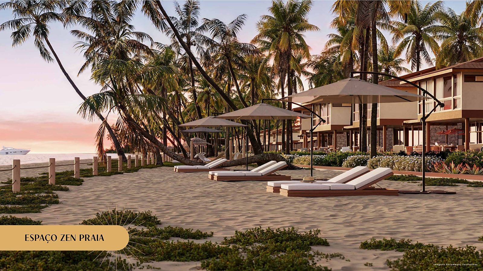 Espaço Zen Praia junto à faixa de areia